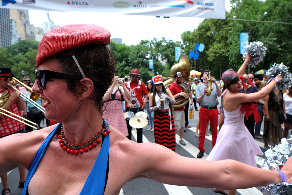 The Hungry March Band on 60th Street in NYC celebrating Bastille Day